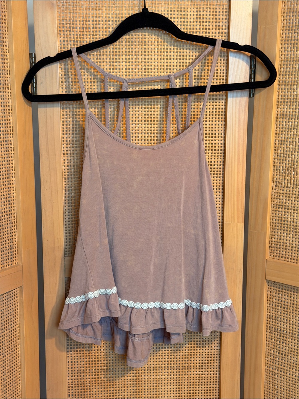 POL Mauve Ruffle-Hem Strappy Camisole
